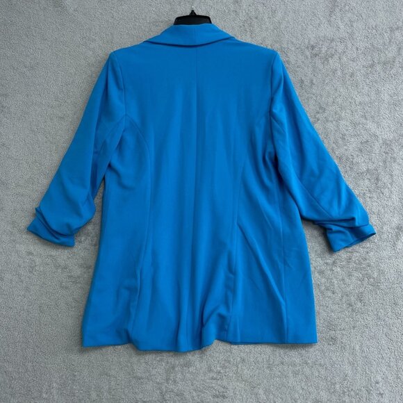 Dakota Blue Ladies' M Crepe Blazer Ruched Sleeves Open Front  L1178 - Picture 5 of 11